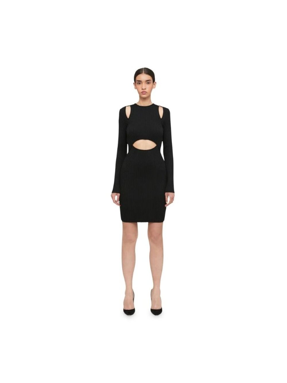 WOLFORD x SIMKHAI Contoured Ribs Dress‎ Black Size Large NWT